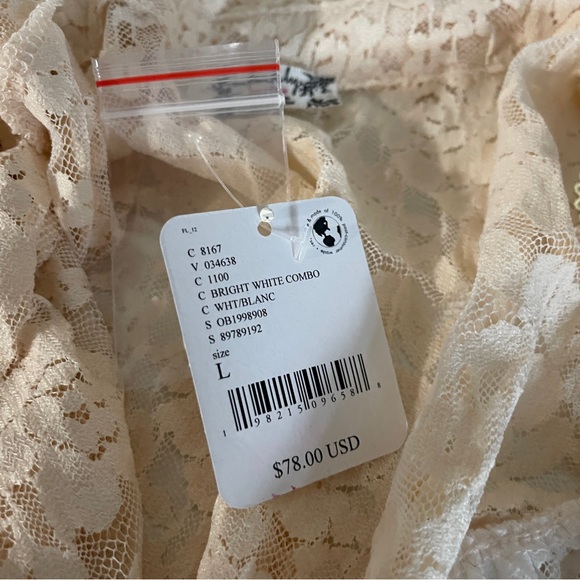 Intimately FREE PEOPLE All Day Lace House Shirt Oversize - Picture 9 of 12